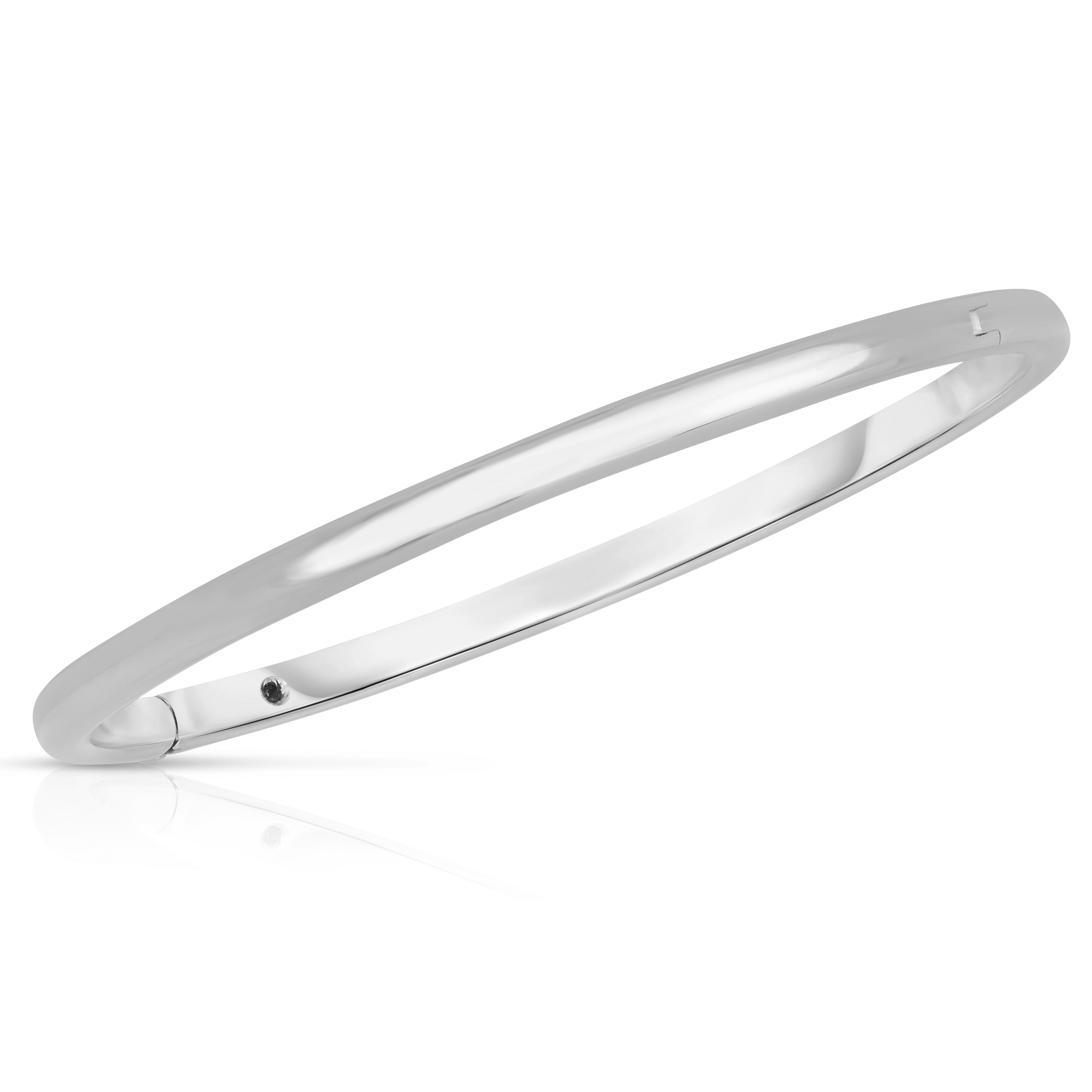 18k White Designer Gold Rounded Bangle