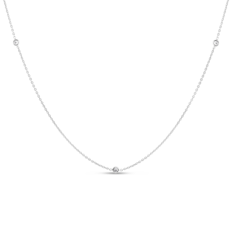 Roberto Coin 18K White Gold Diamonds By The Inch 11 Station Necklace