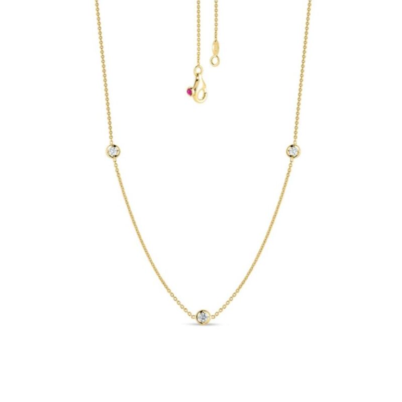 Roberto Coin 18Kt Gold Necklace With 3 Diamond Stations