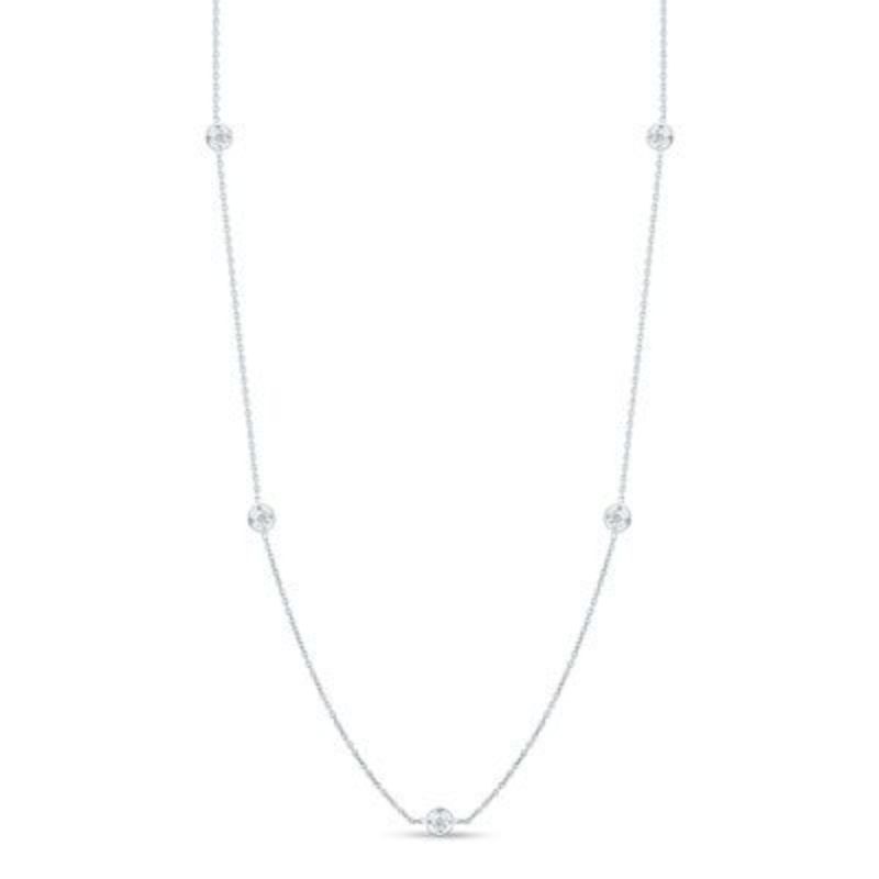 Roberto Coin 18Kt Gold Necklace With 7 Diamond Stations