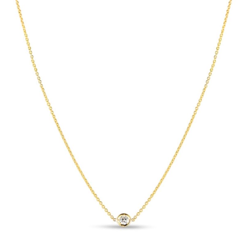 Roberto Coin 18Kt Gold 1 Diamond Station Necklace