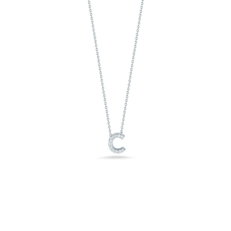 Roberto Coin 18Kt Gold Love Letter C Pendant With Diamonds