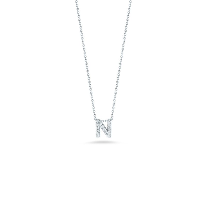 Roberto Coin 18Kt Gold Love Letter N Pendant With Diamonds