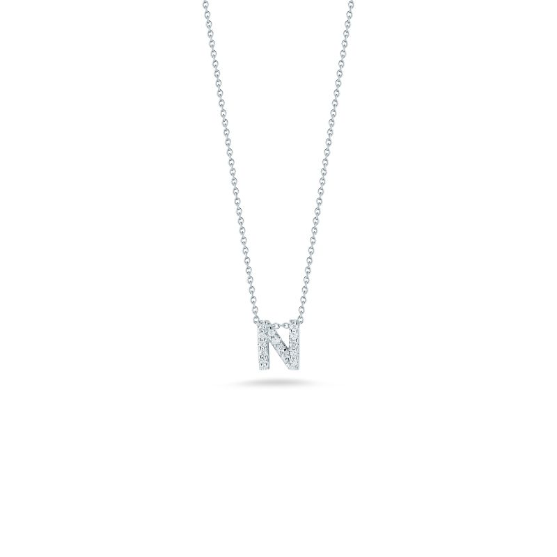 Roberto Coin 18Kt Gold Love Letter N Pendant With Diamonds