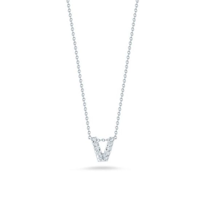 Diamond Letter V Pendant