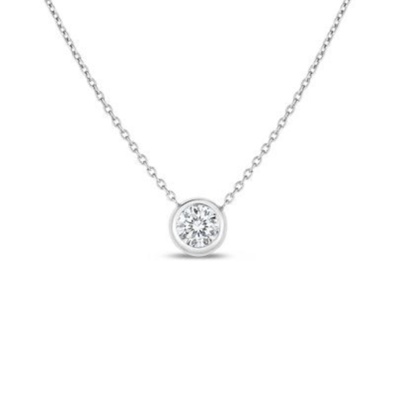 Roberto Coin 18K Bezel Set Diamond Solitaire Necklace