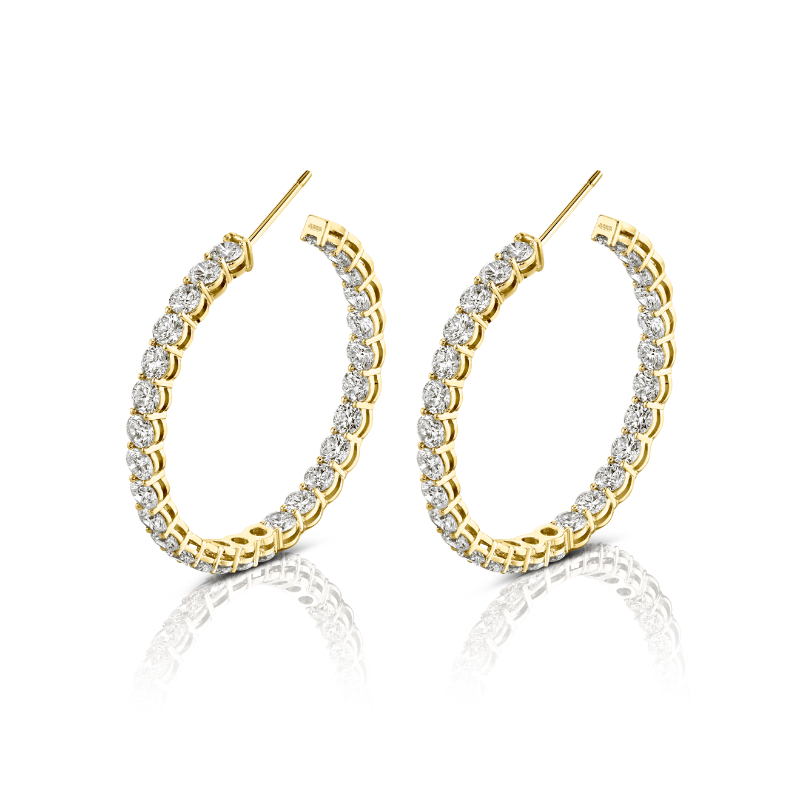 Norman Silverman Signature Diamond Hoop in Yellow Gold