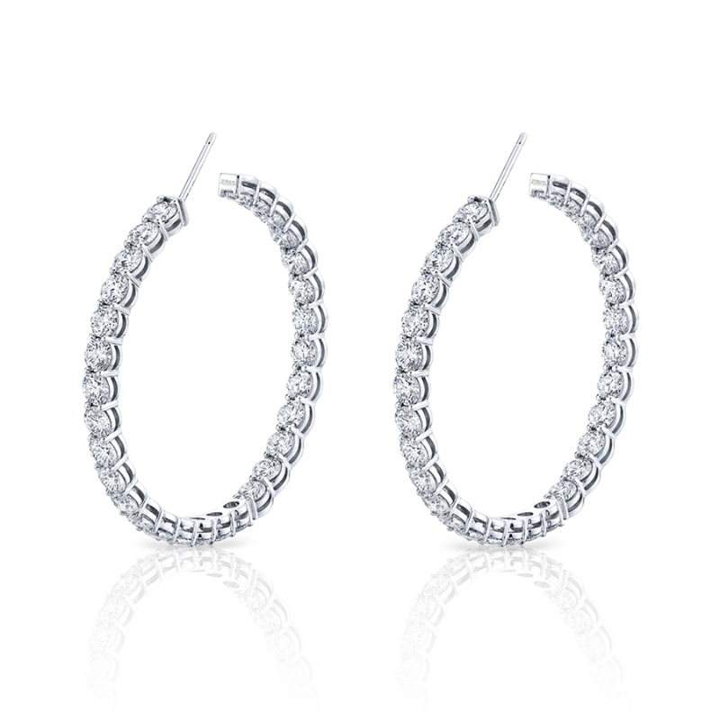 Norman Silverman Signature Diamond Hoop in White Gold