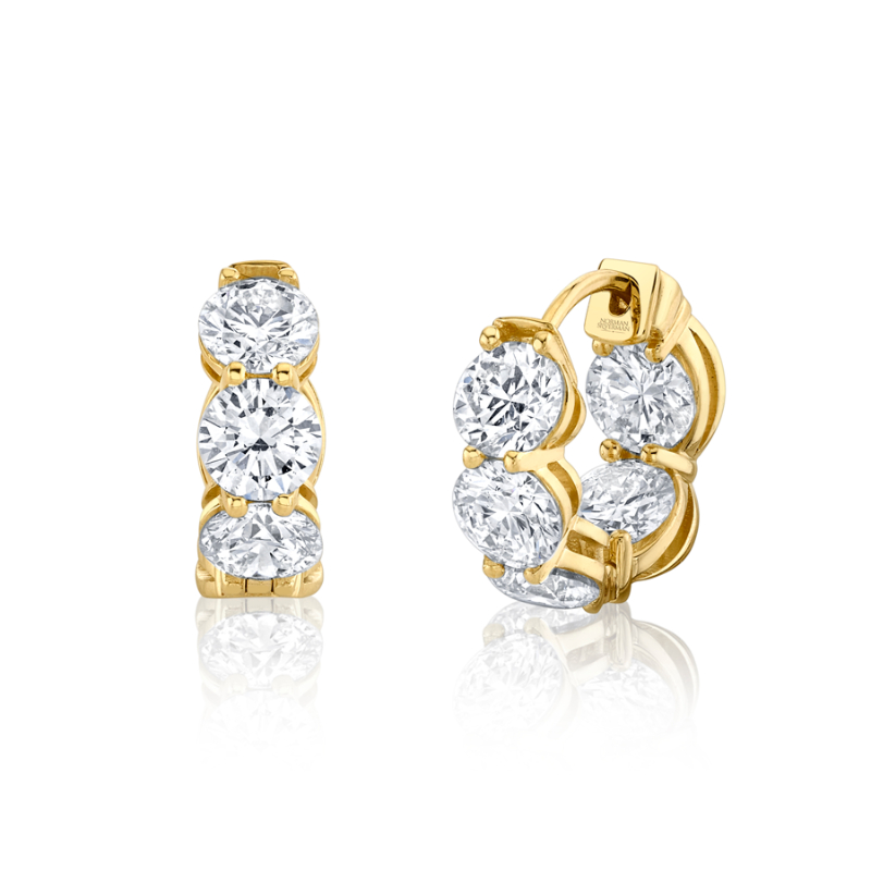 Norman Silverman Signature Round Diamond Huggies In Yellow Gold