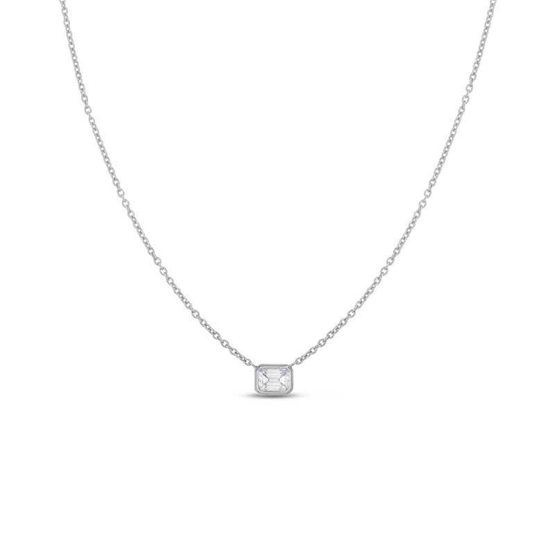 Roberto Coin  White Gold Emerald Cut Diamond Pendant