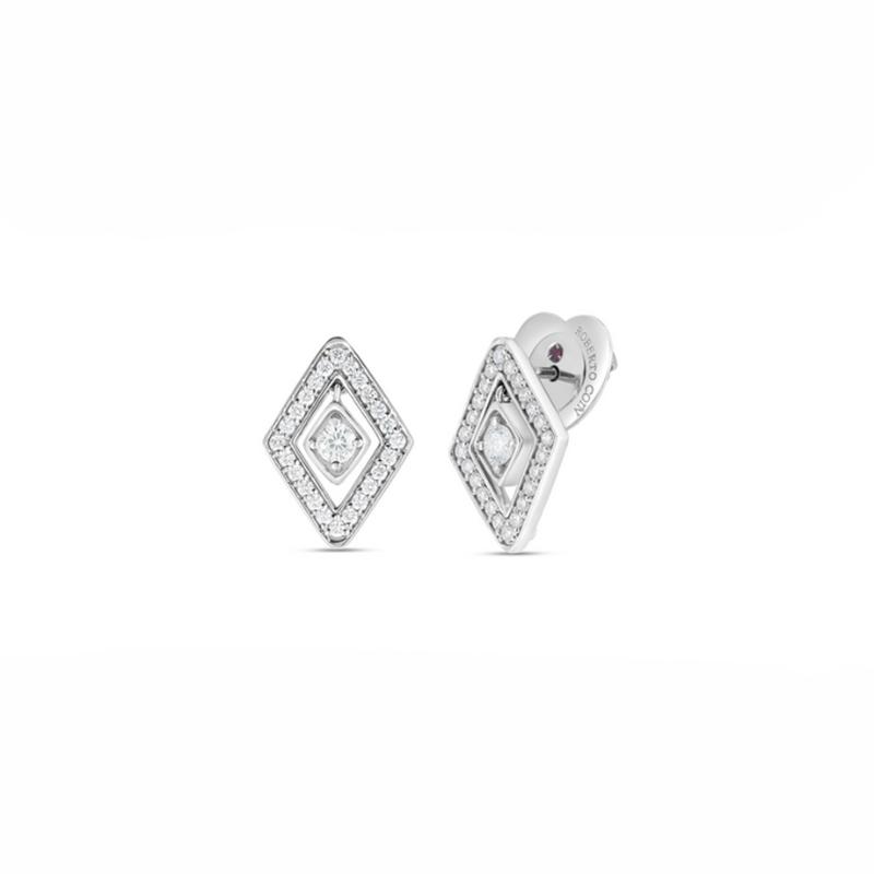 Roberto Coin 18K White Gold Diamante Diamond Stud Earrings