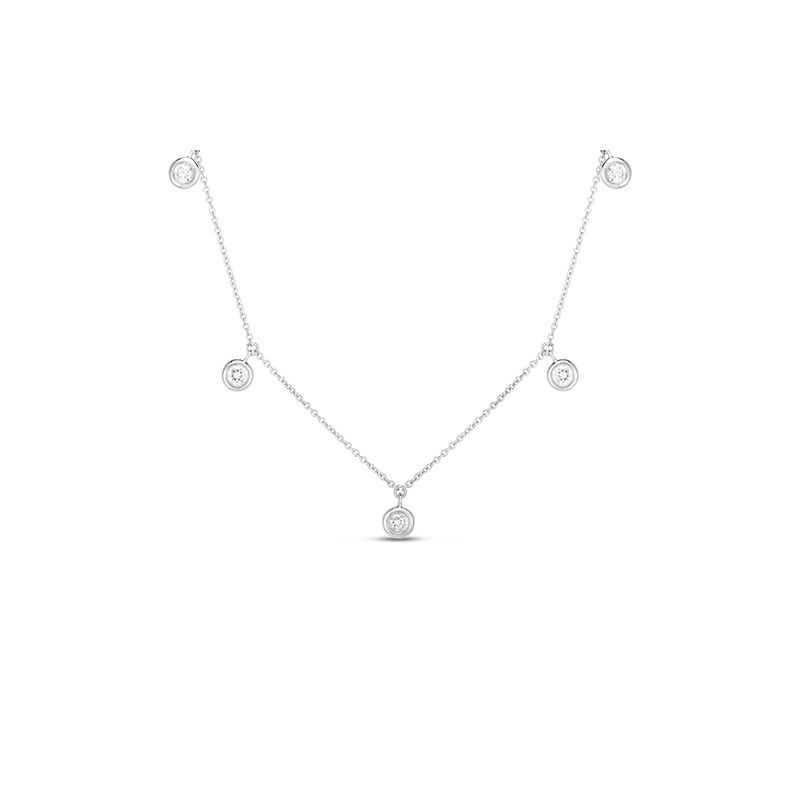 Roberto Coin 18K Five Diamond Drop Station Necklace