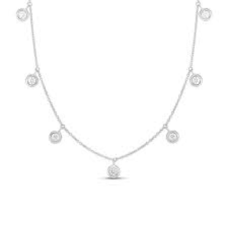 Roberto Coin 18K Seven Diamond Drop Station Necklace