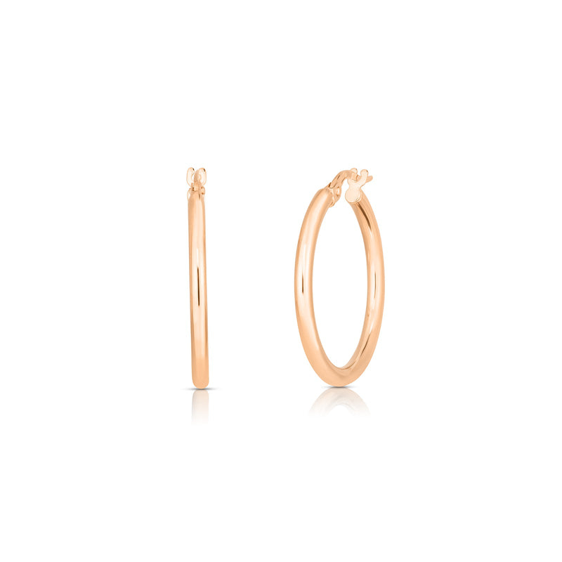 18K Rose Gold Hoop Earrings