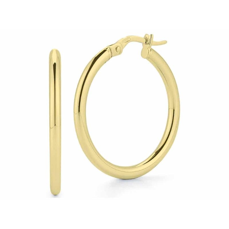 18Kt Gold Oval Hoop Earrings