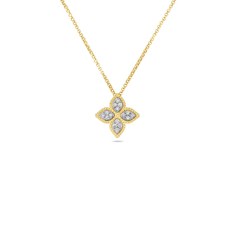 18K Gold Medium Pendant With Diamonds