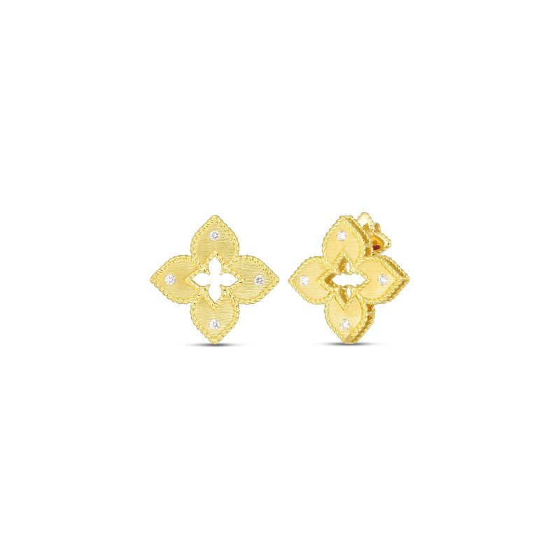 Roberto Coin  Yellow Gold Diamond Petite Venetian Princess Earrings