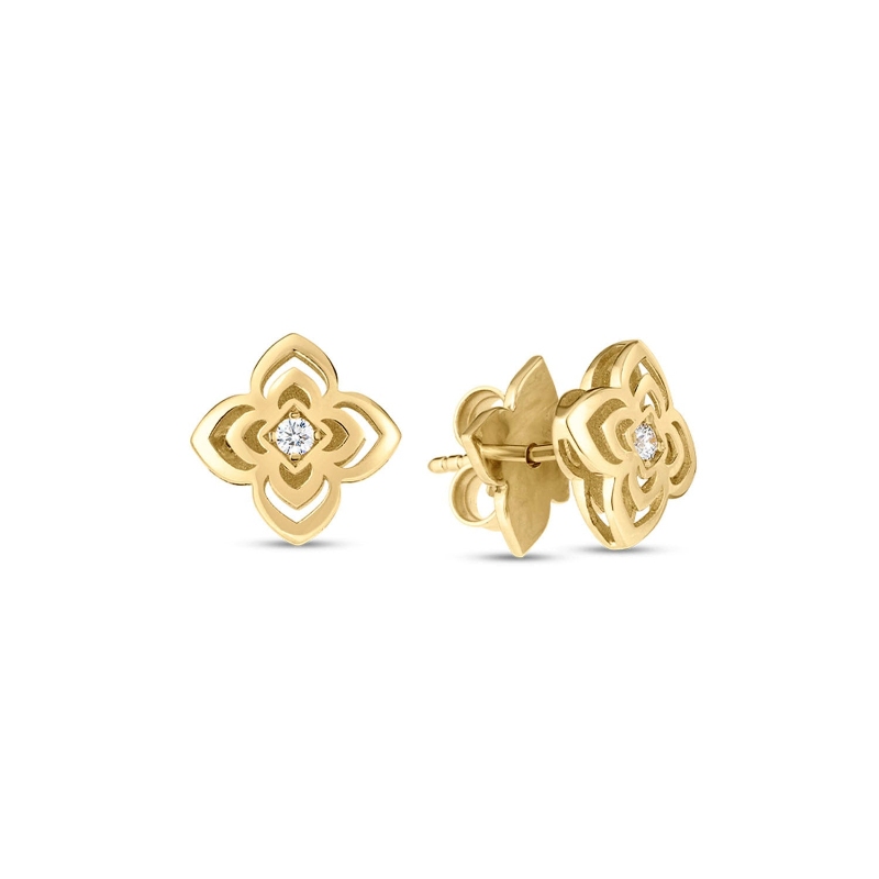 18K Yellow Gold Palazzo Ducale Diamond Post Earrings