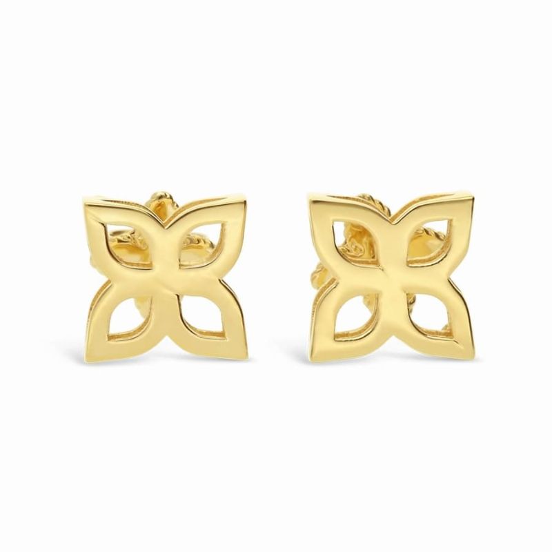 Roberto Coin 18K Medium Princess Flower Outline Stud Earrings
