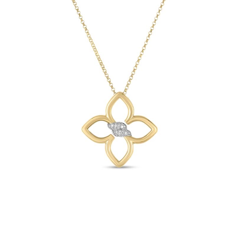 Roberto Coin 18K Yellow/White Gold Cialoma Small Necklace With Diamond