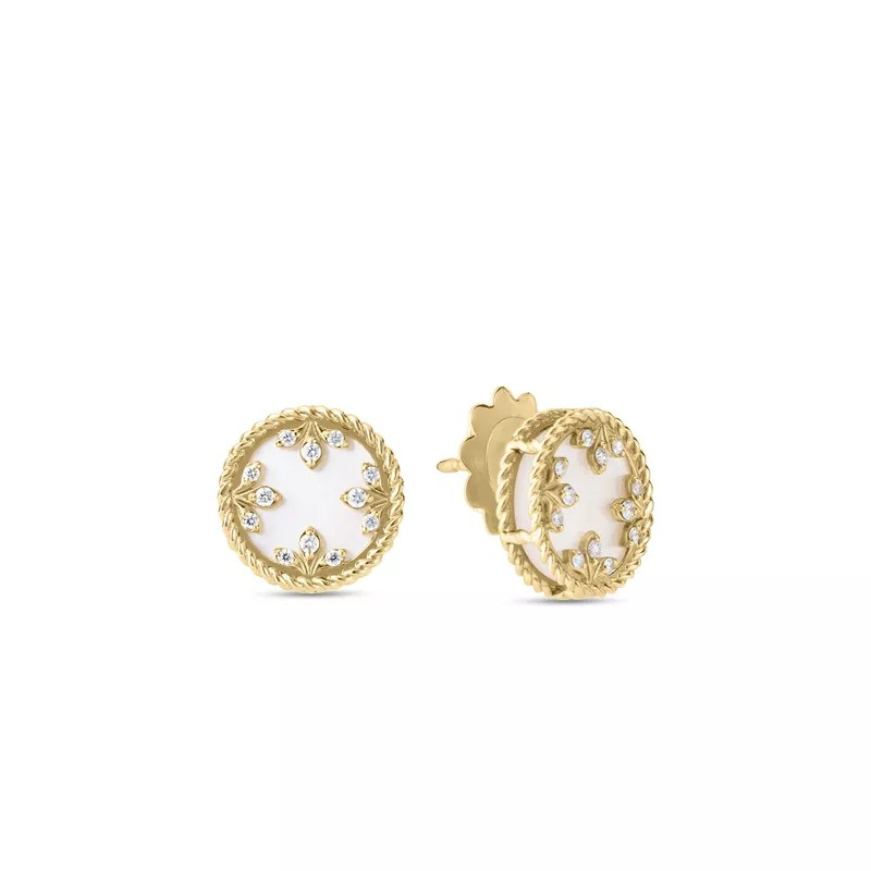 18K Yellow Gold Venetian Medallion Earrings