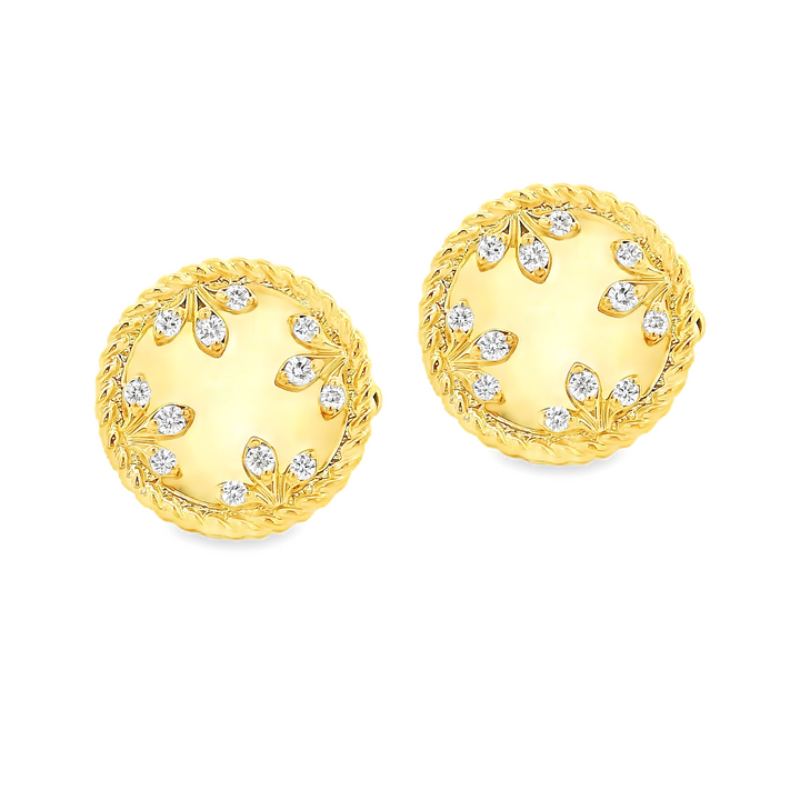 18K Yellow Gold Venetian Medallion Earrings