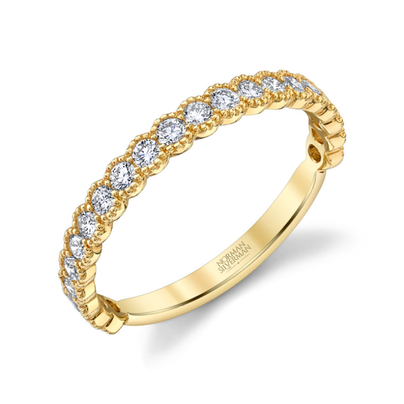 Brilliant Cut Diamond Halfway Eternity Band in Yellow Gold