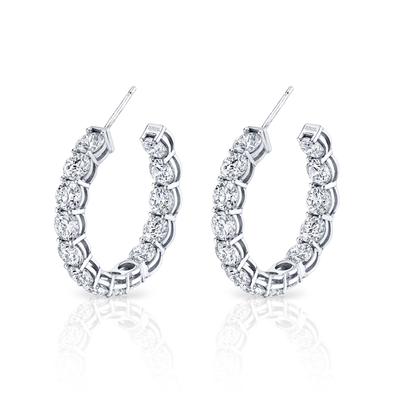 Norman Silverman Signature Everyday Diamond Hoops in White Gold