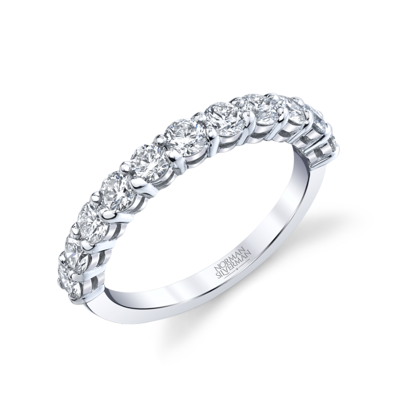 Brilliant Round Cut Diamond Halfway Eternity Band