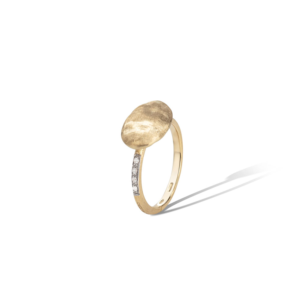 Siviglia Grande Yellow Gold and Diamond East West Ring