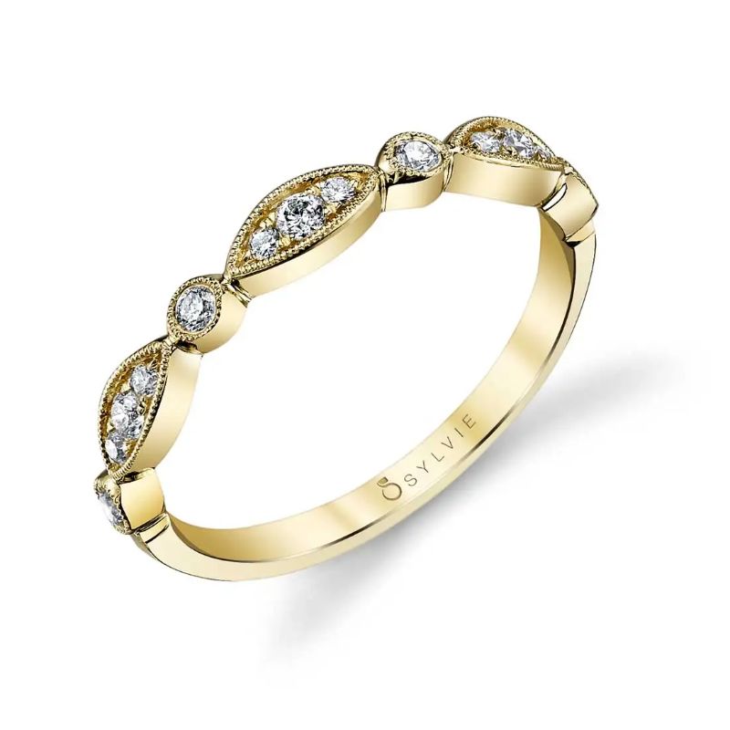 Vintage Inspired Stackable Wedding Band - Talia
