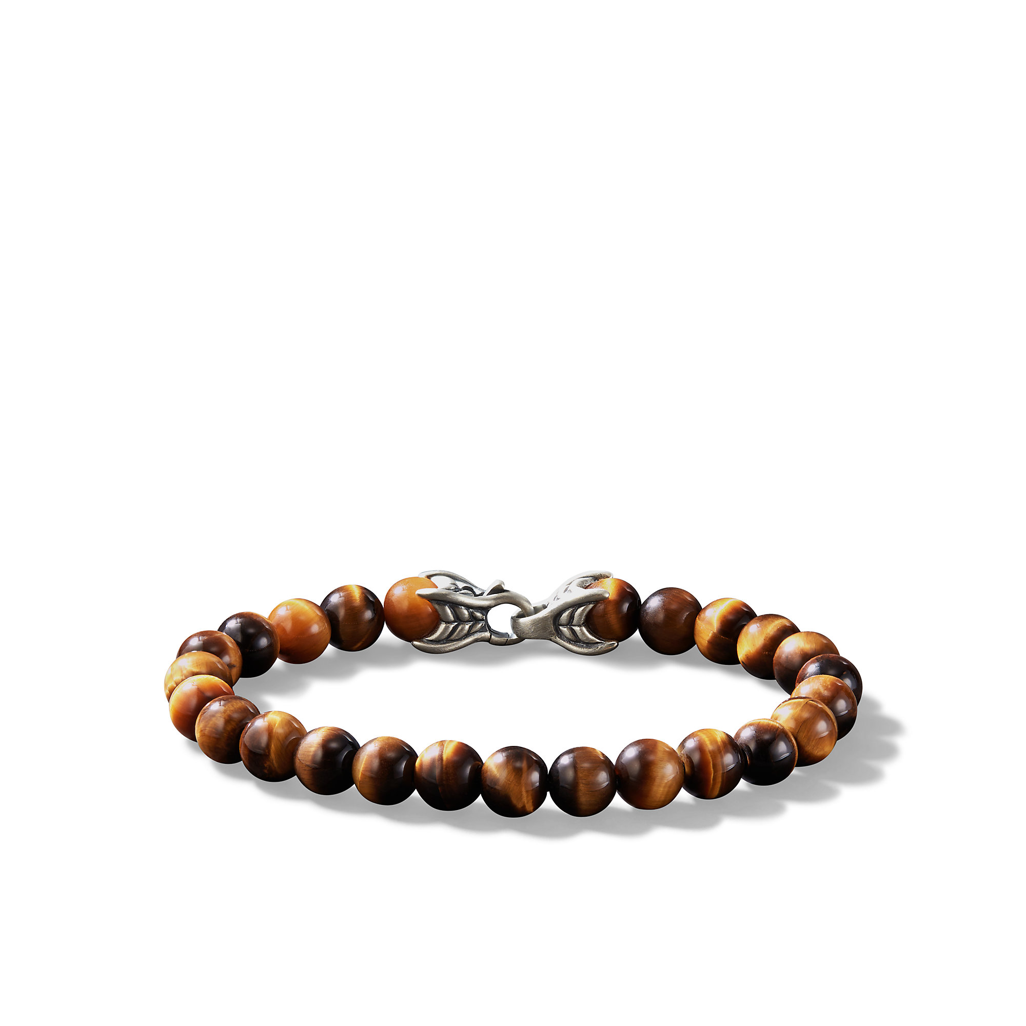 Spiritual Beads Bracelet in Sterling Silver with Tigers Eye, 8mm