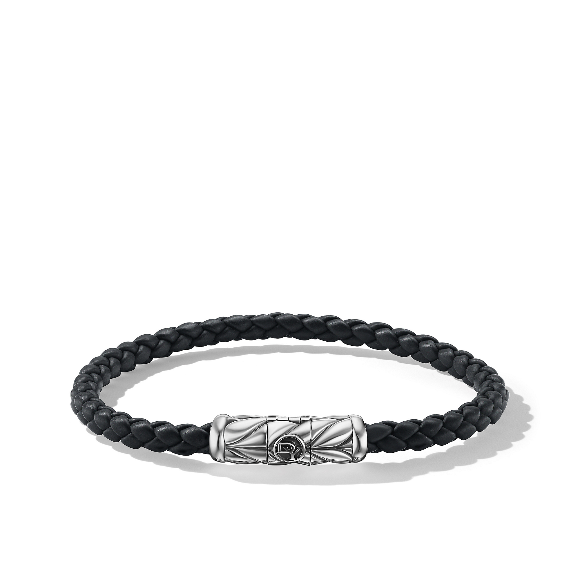 Chevron Woven Rubber Bracelet in Black