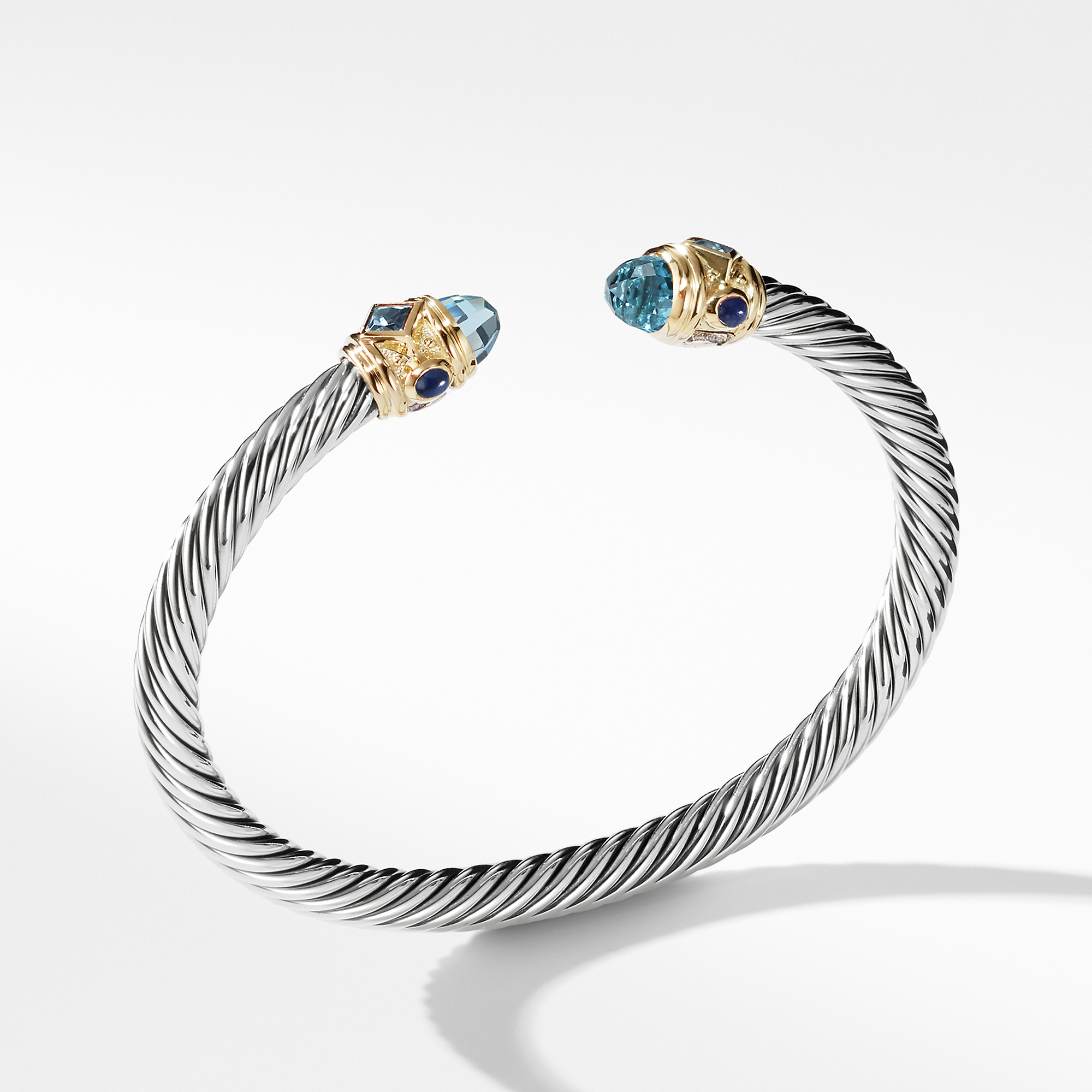 Renaissance Bracelet in Sterling Silver with Blue Topaz, Lapis and 14K Yellow Gold