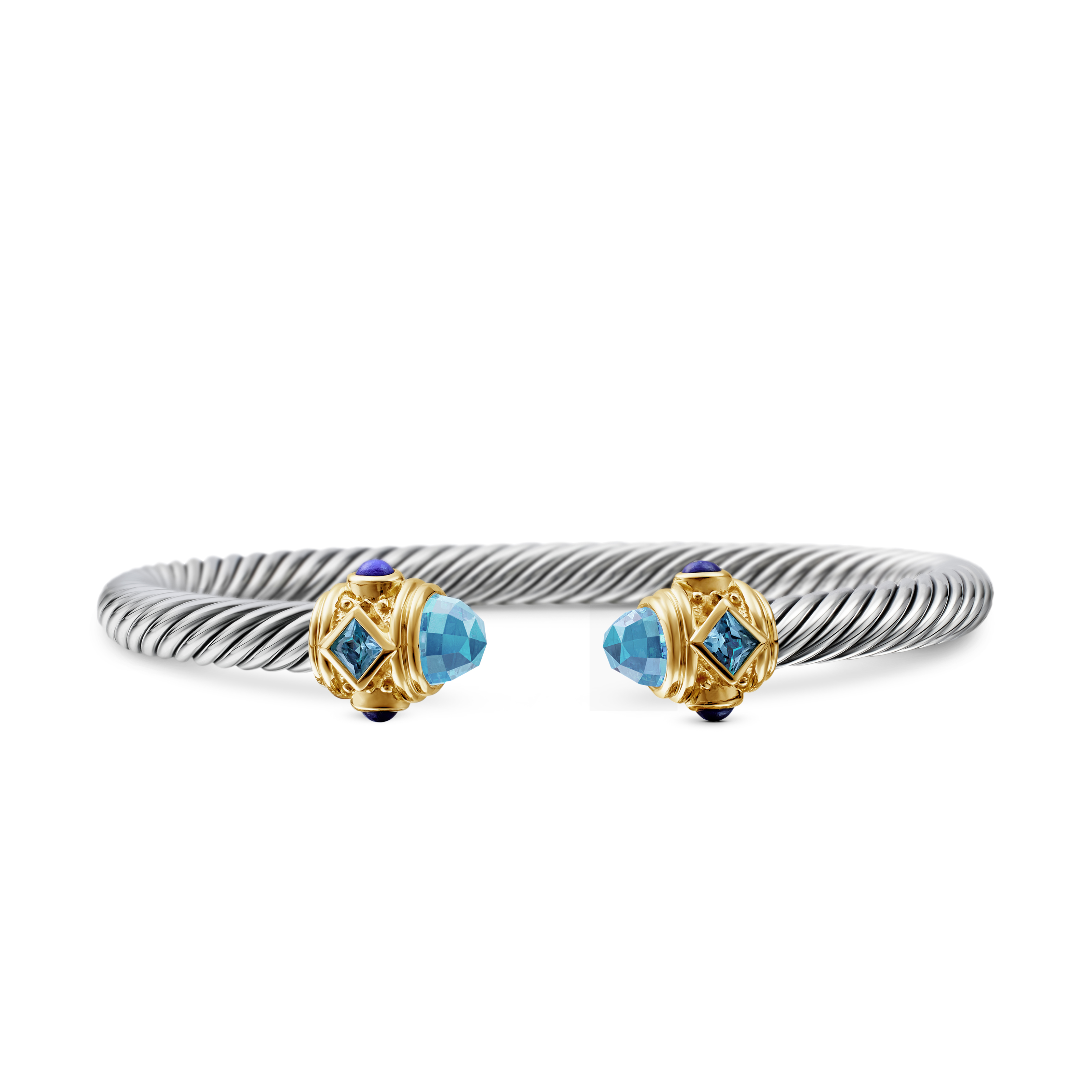 Renaissance Bracelet in Sterling Silver with Blue Topaz, Lapis and 14K Yellow Gold