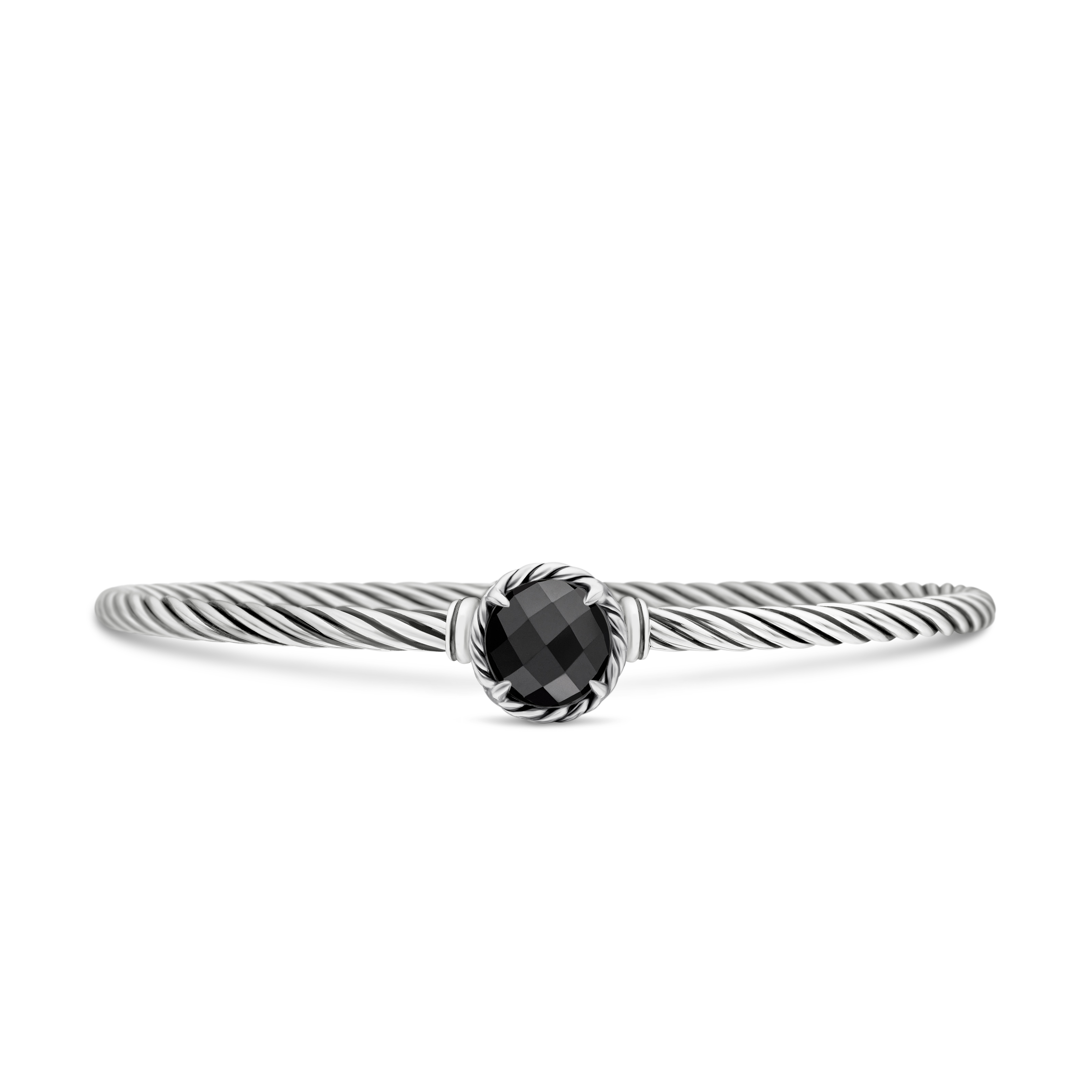 Petite Chatelaine® Bracelet in Sterling Silver with Black Onyx, 3mm