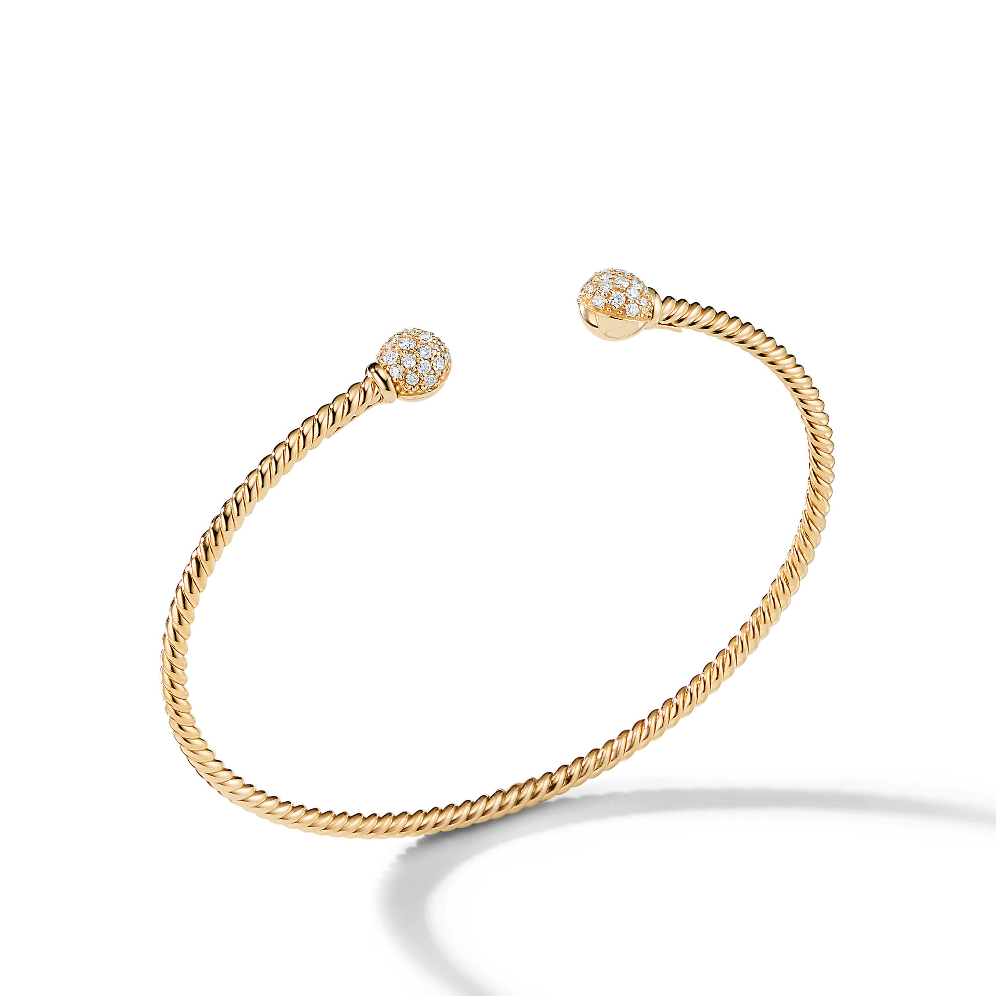 Solari Cablespira® Bracelet in 18K Yellow Gold with Diamonds, 2.6mm