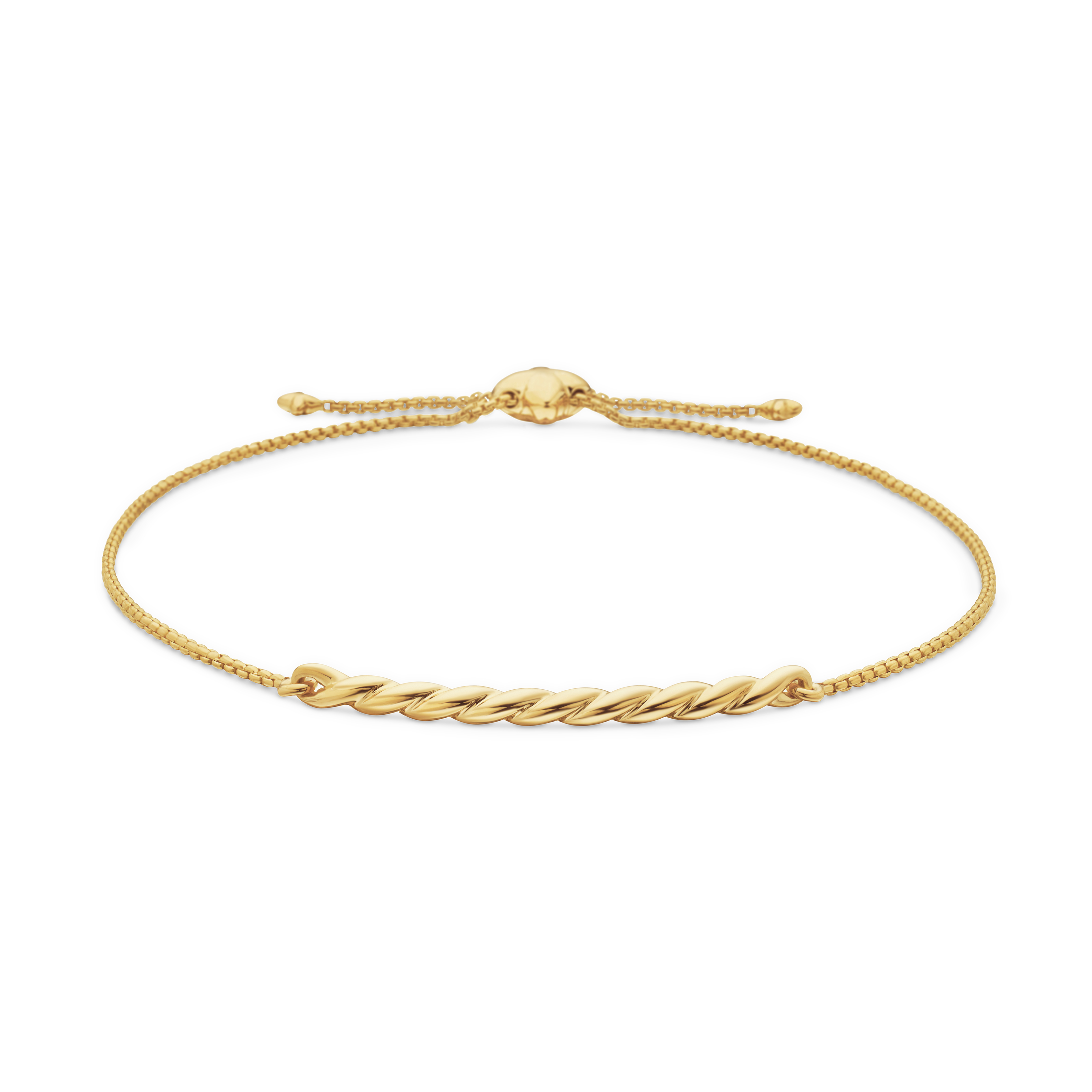 Petite Station Chain Bracelet in 18K Yellow Gold, 1mm