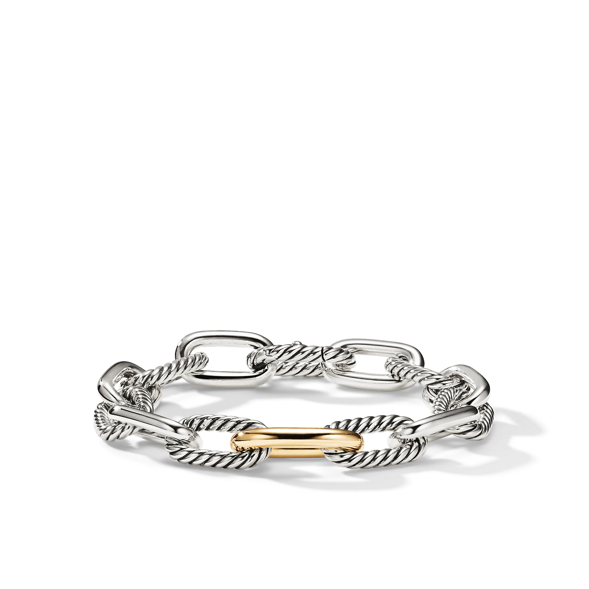 DY Madison® Chain Bracelet in Sterling Silver with 18K Yellow Gold