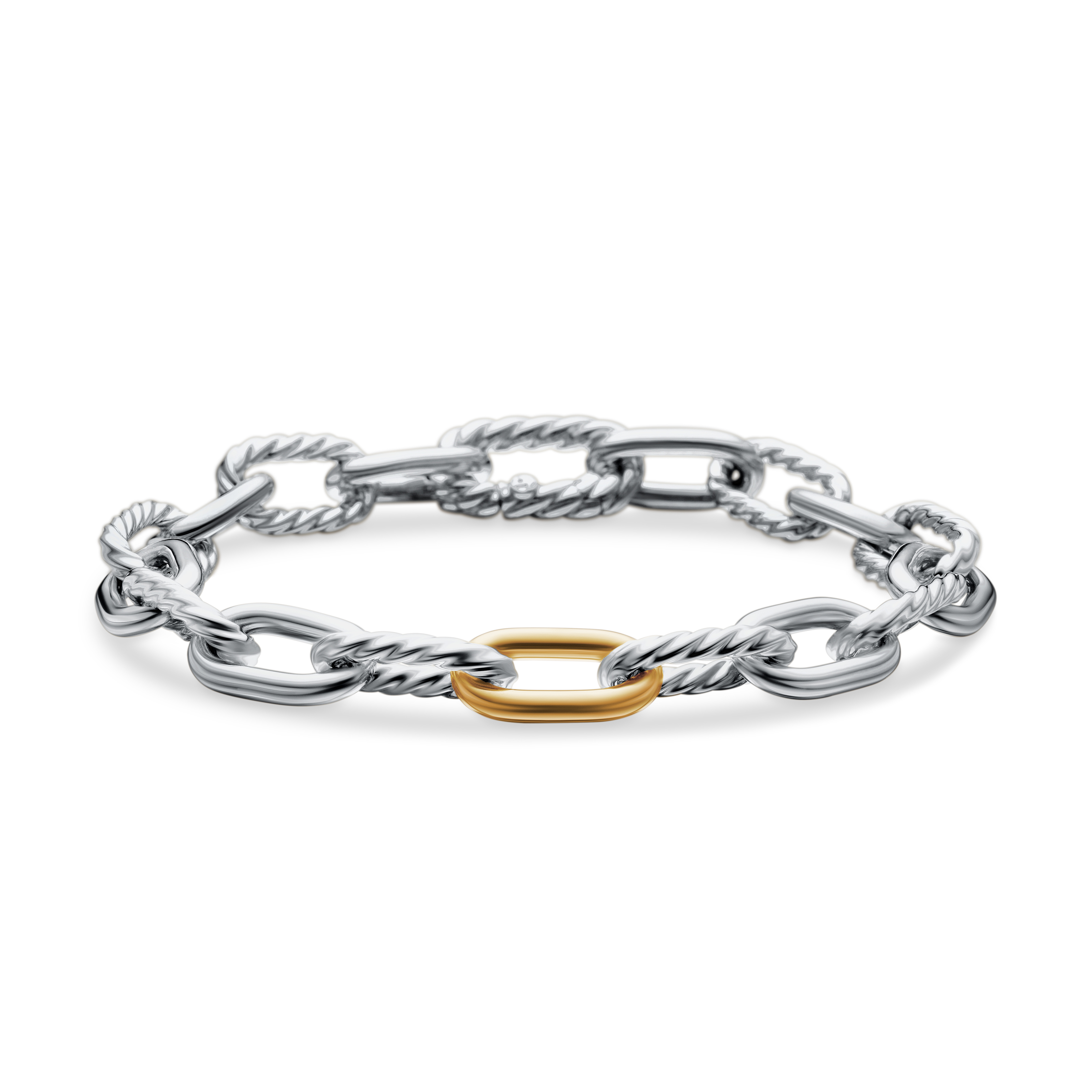 DY Madison® Chain Bracelet in Sterling Silver with 18K Yellow Gold