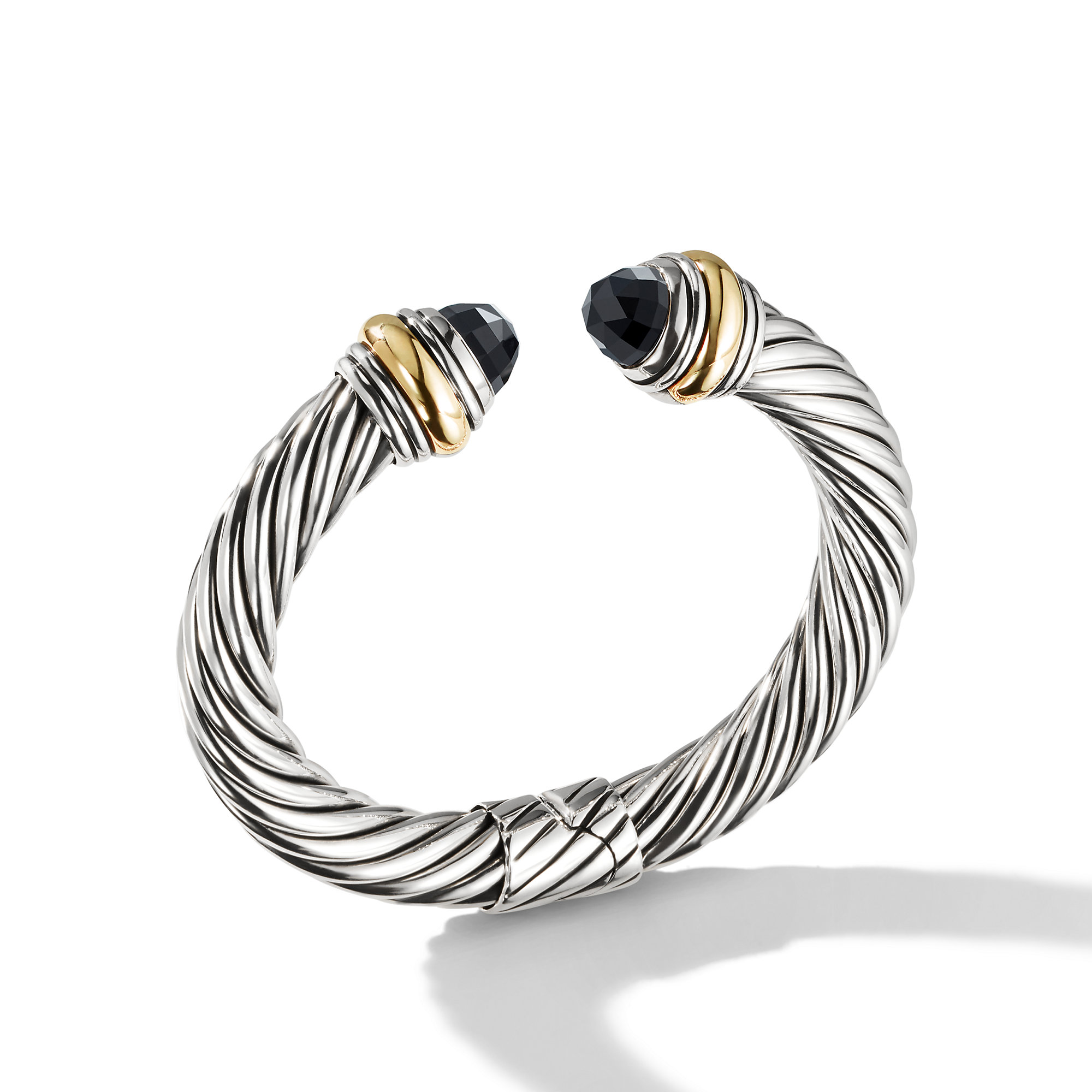 Cable Classics Color Bracelet in Sterling Silver with Black Onyx and 14K Yellow Gold