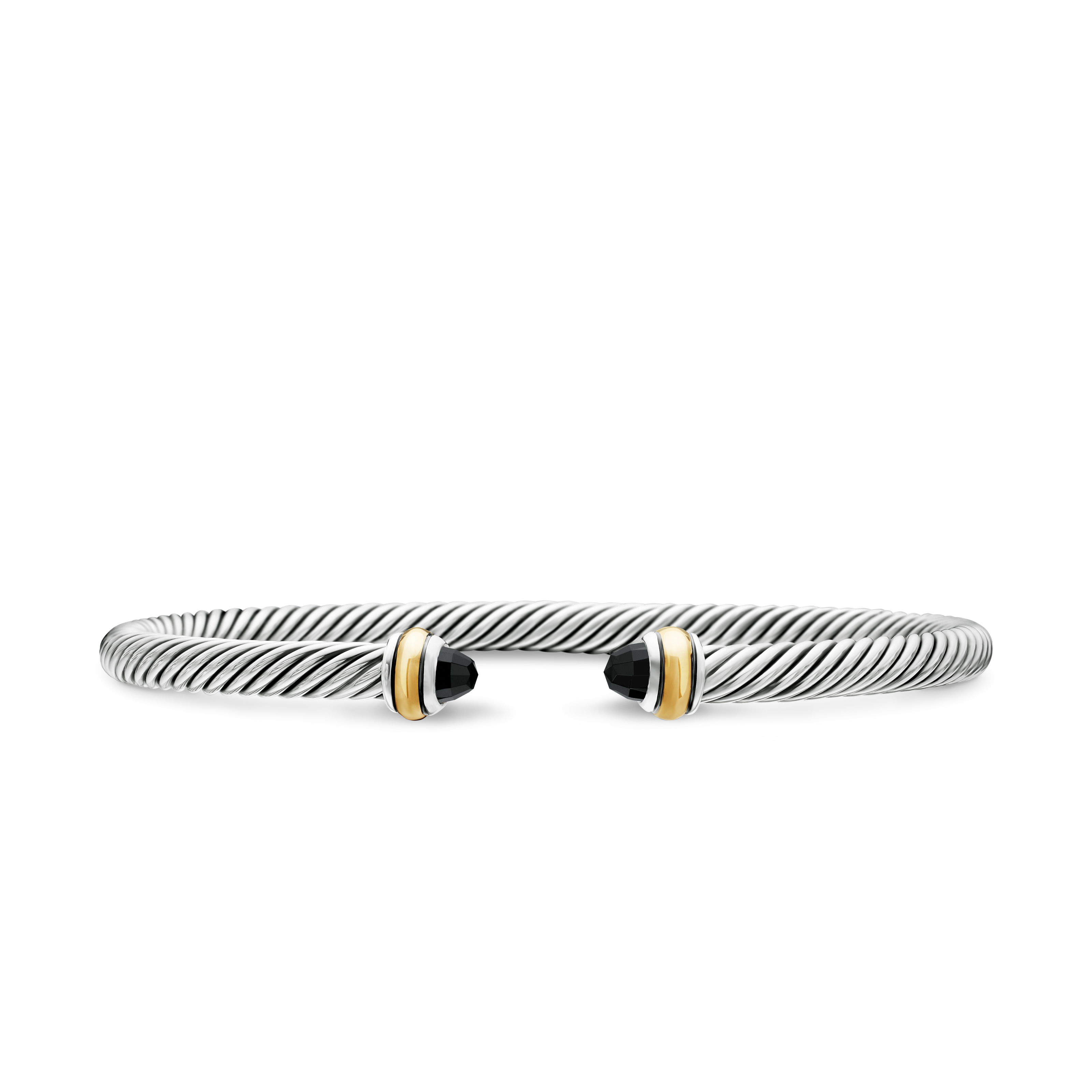 Cable Classics Bracelet in Sterling Silver with Black Onyx and 18K Yellow Gold