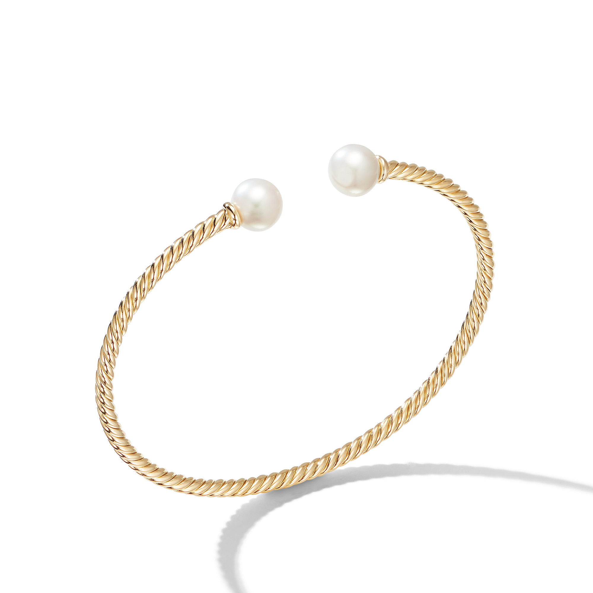 Solari Cablespira® Bracelet in 18K Yellow Gold with Pearls, 2.6mm