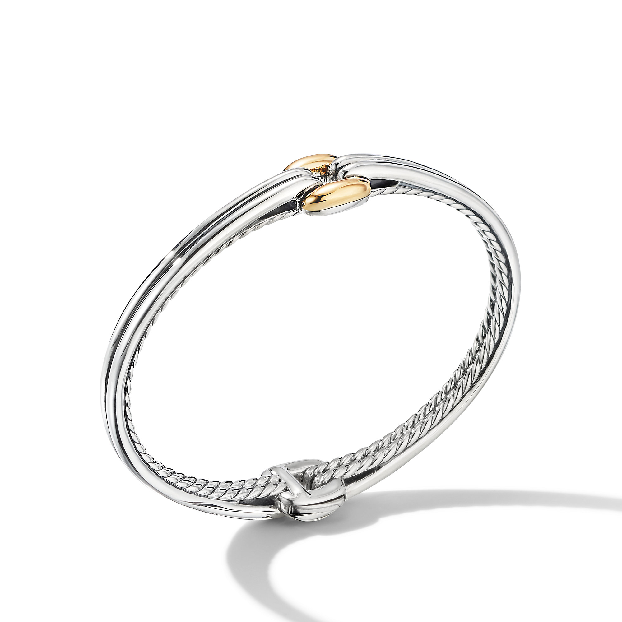 Thoroughbred Center Link Bracelet in Sterling Silver with 18K Yellow Gold, 5.5mm