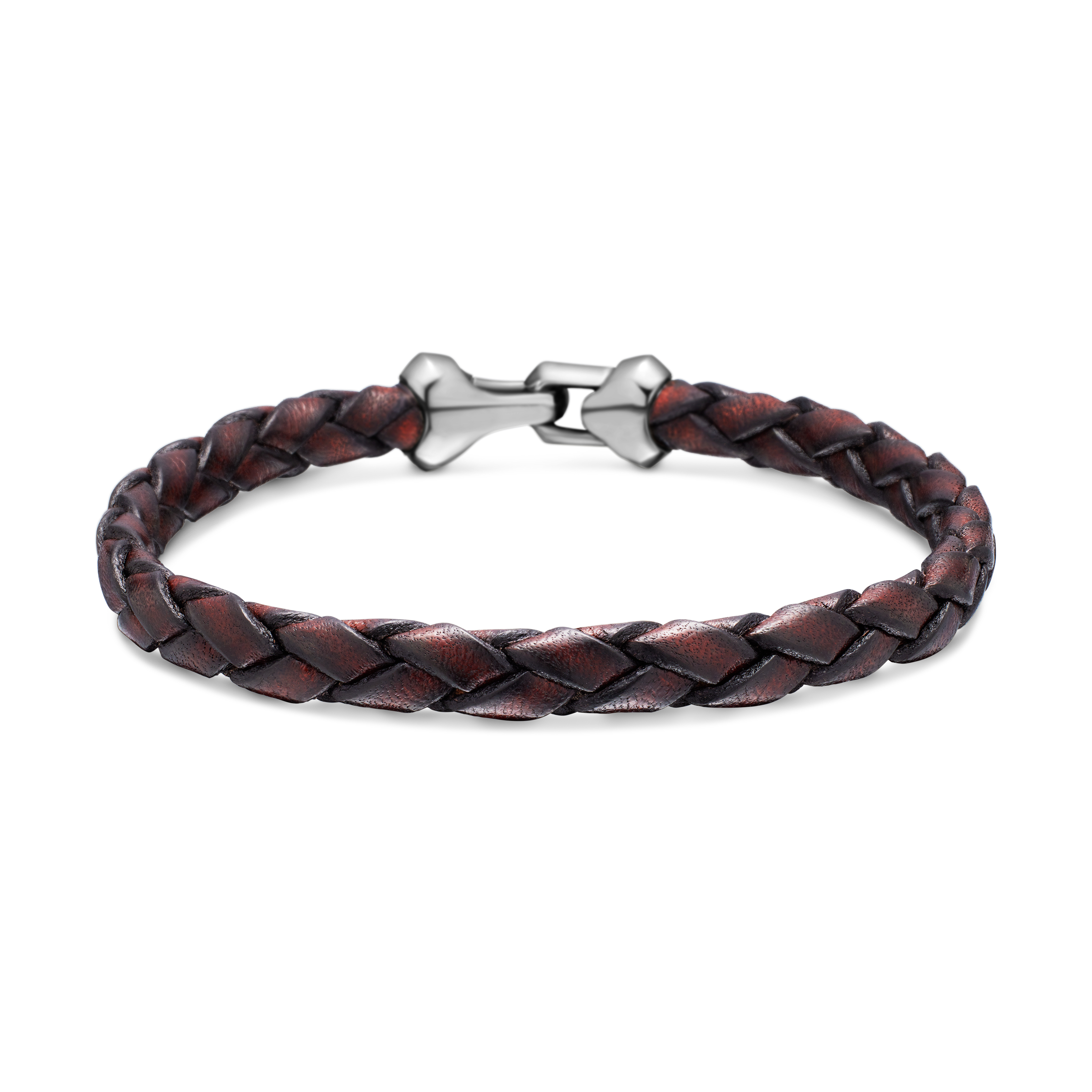 Armory® Bracelet in Brown Leather with Sterling Silver, 6.6mm