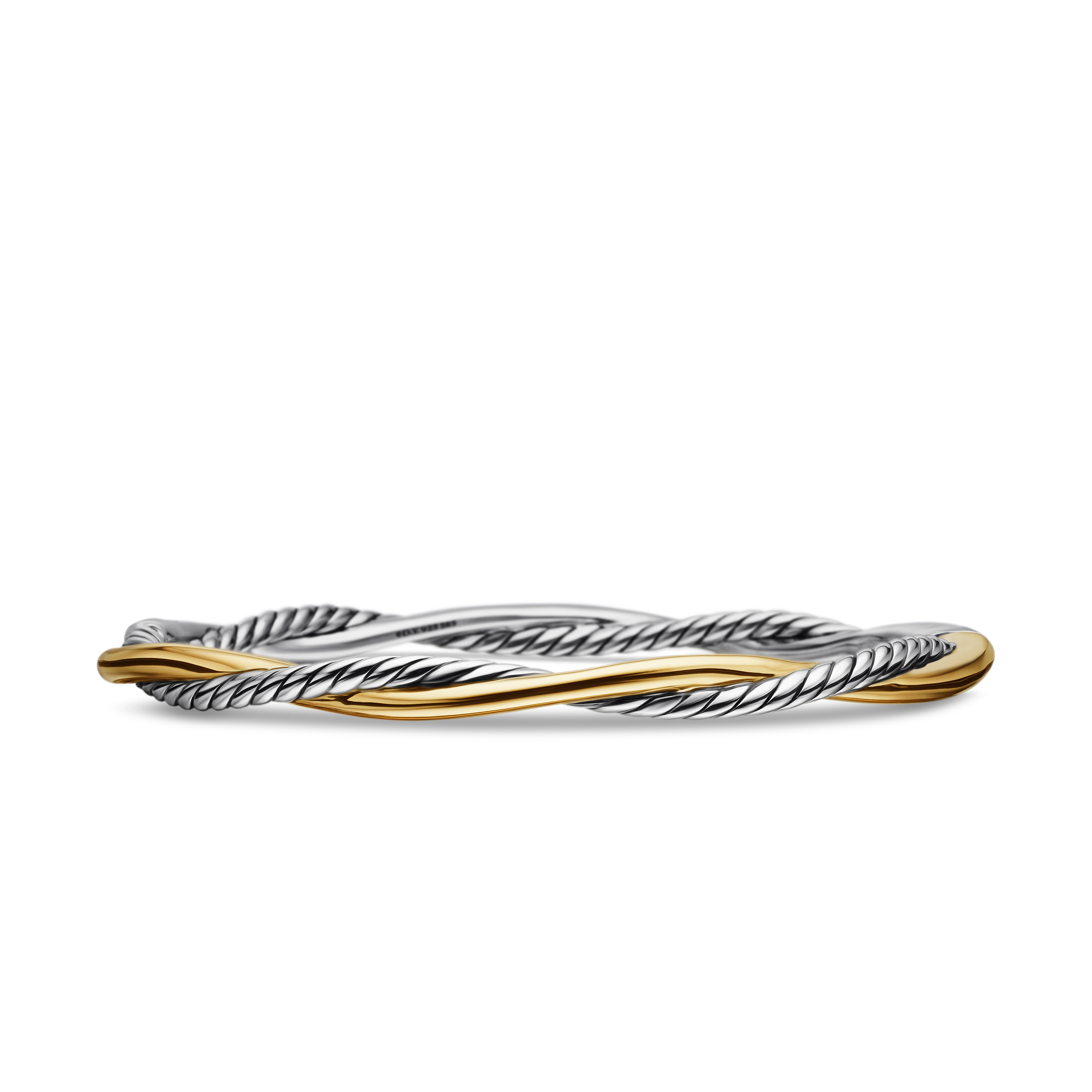 Petite Infinity Bracelet in Sterling Silver with 14K Yellow Gold, 4.4mm