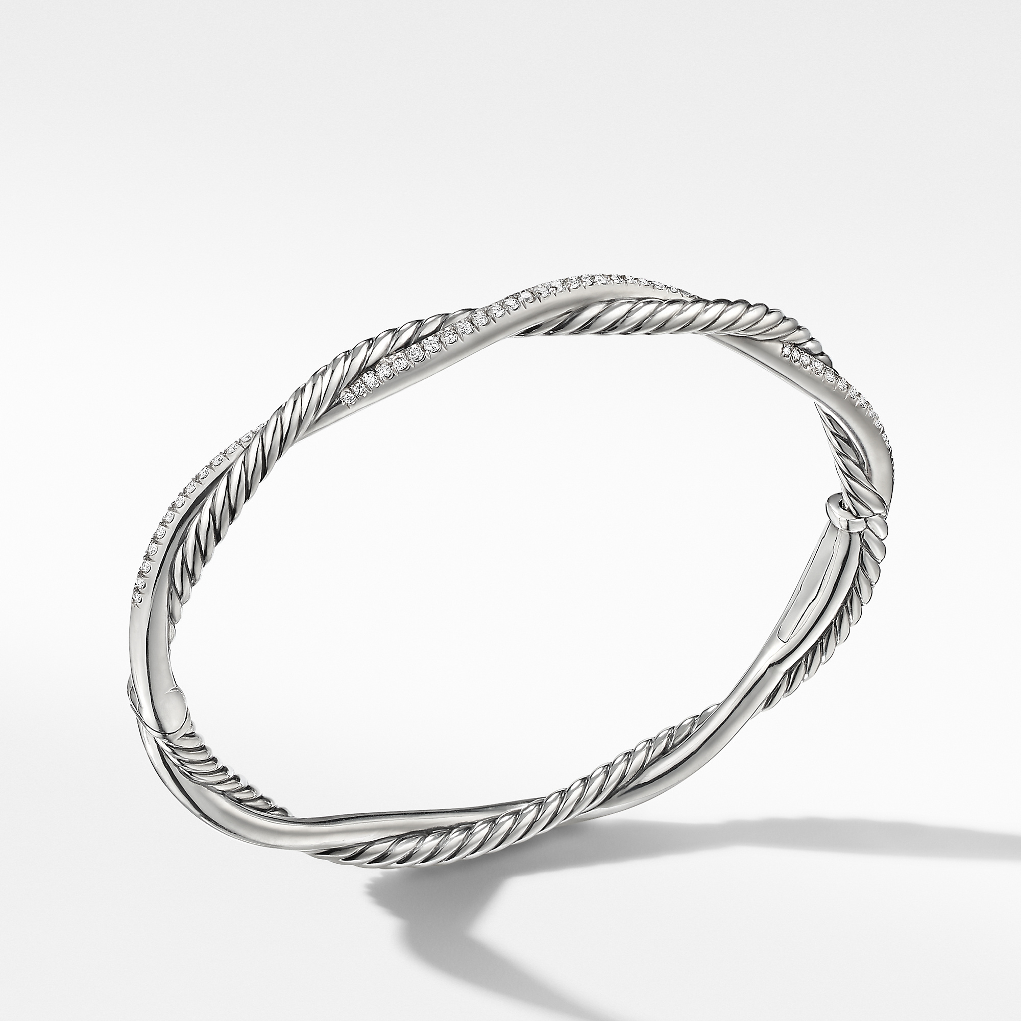 Petite Infinity Bracelet in Sterling Silver with Pave Diamonds