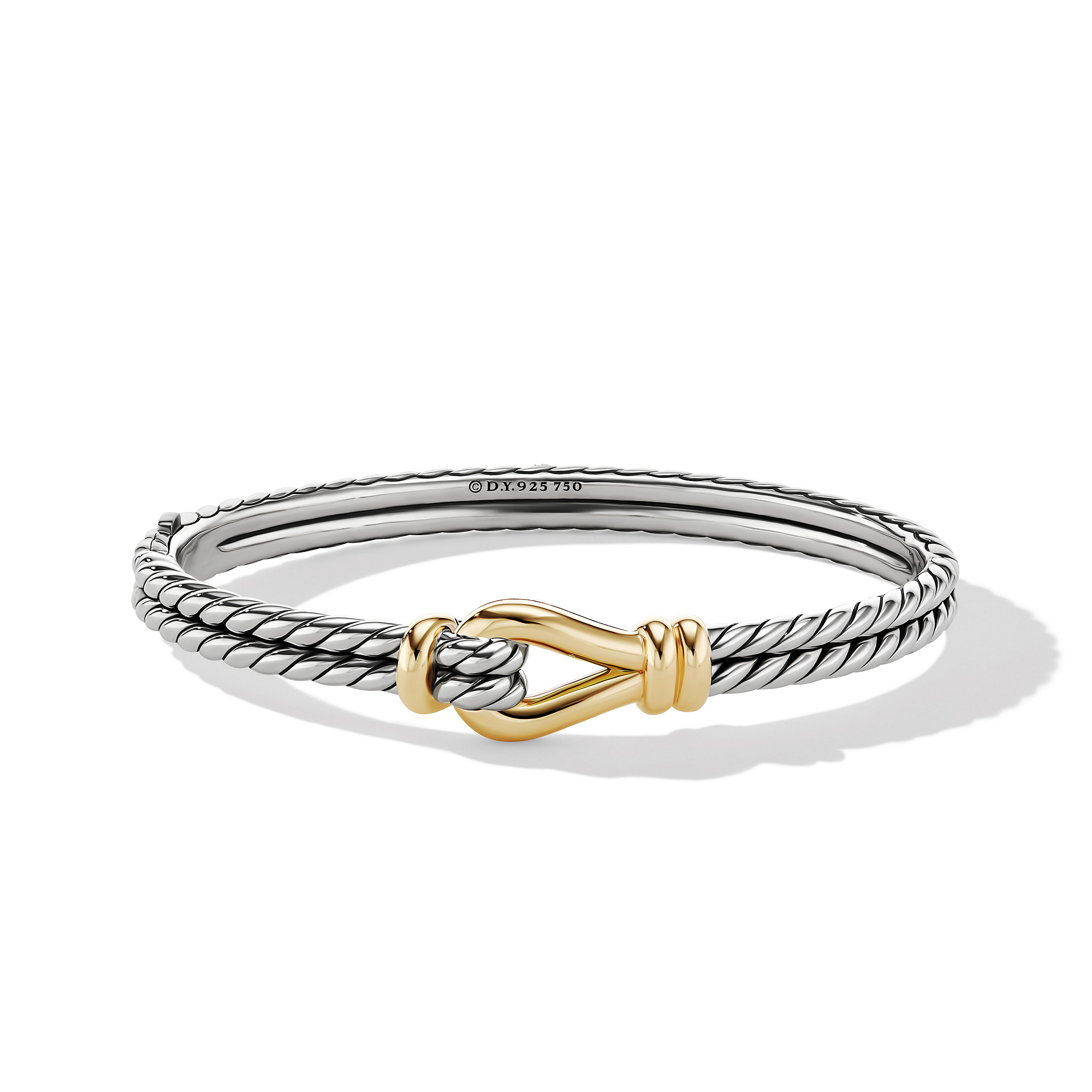 Thoroughbred Loop Bracelet in Sterling Silver with 18K Yellow Gold, 11mm