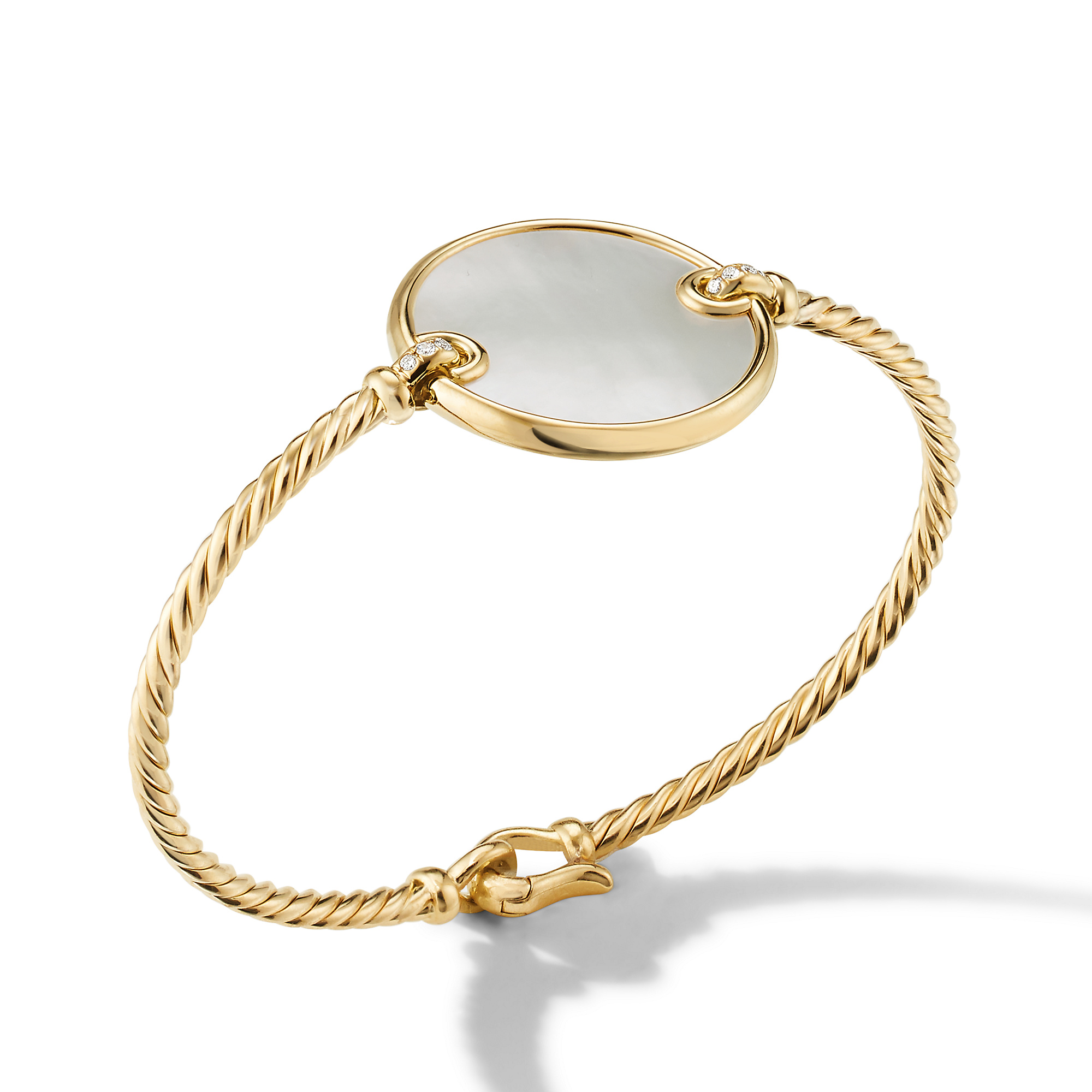 DY Elements® Bracelet in 18K Yellow Gold with Mother of Pearl and Diamonds, 22mm