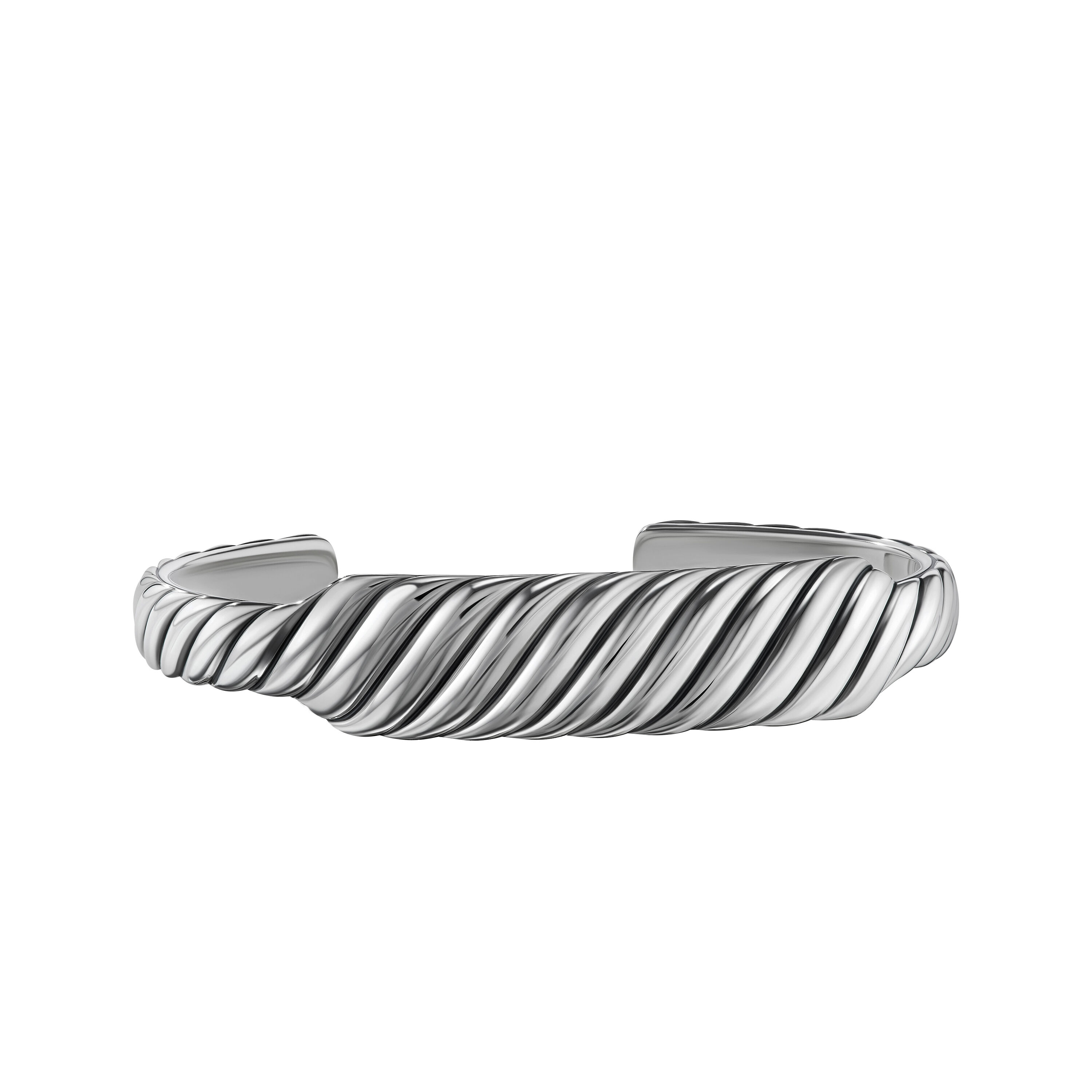 Sculpted Cable Contour Cuff Bracelet in Sterling Silver, 13mm